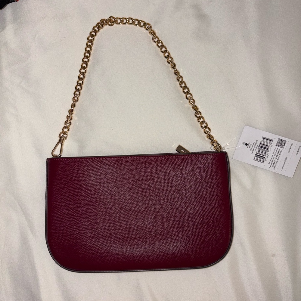 Kate Spade Burgundy Leather Chain Shoulder Bag - Picture 3 of 3
